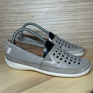 Women's Rockport Cobb Hill Leland Loafer Metallic Size 8 silver:gray